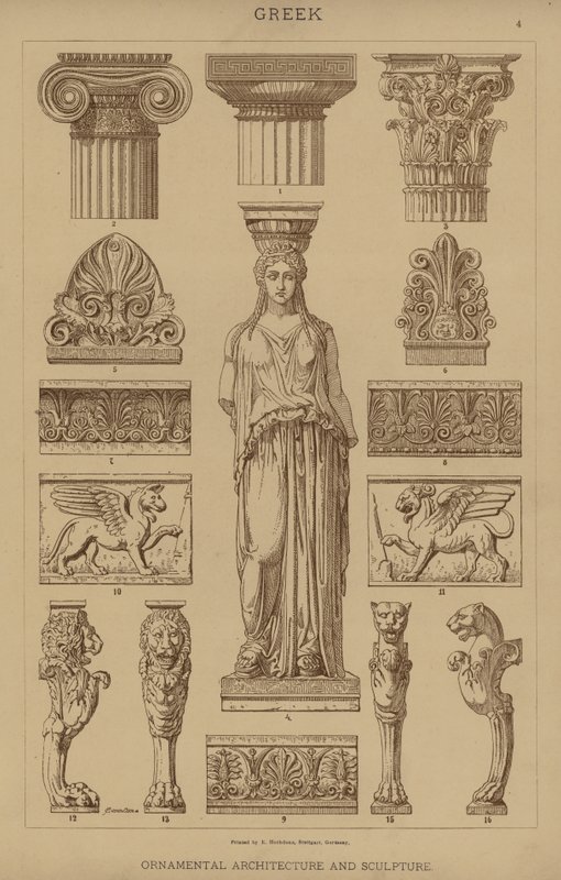 Griechisch, ornamentale Architektur und Skulptur von German School