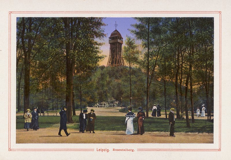 Leipzig, Rosentalberg (Farblithografie) von German School