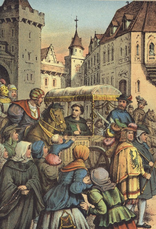 Luthers Einzug in Worms von German School
