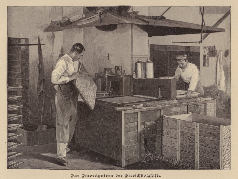 Streichholzherstellung von German School