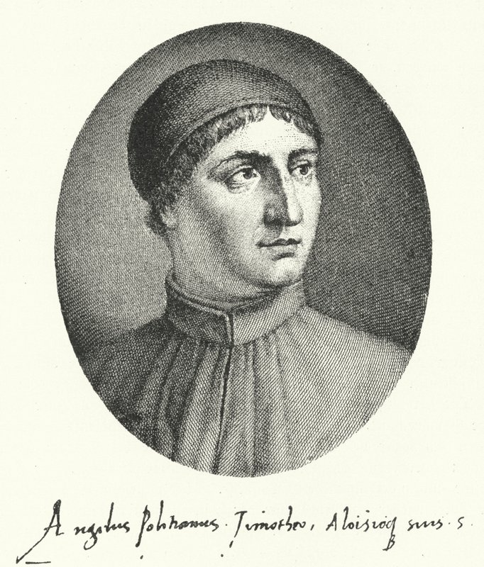 Poliziano, florentinischer Renaissance-Dichter (Gravur) von German School