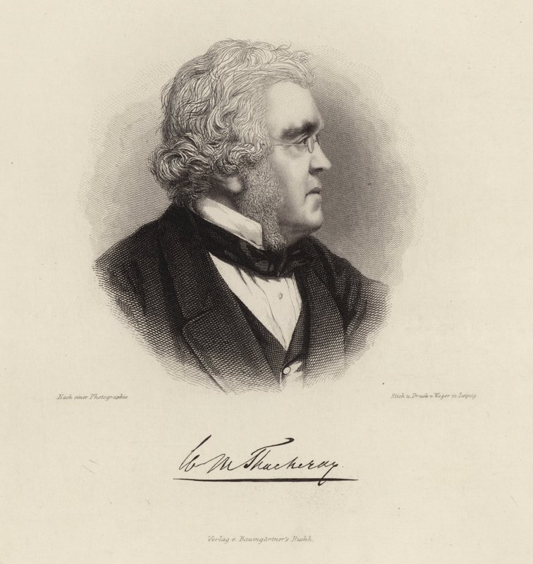 Porträt von William Makepeace Thackeray von German School
