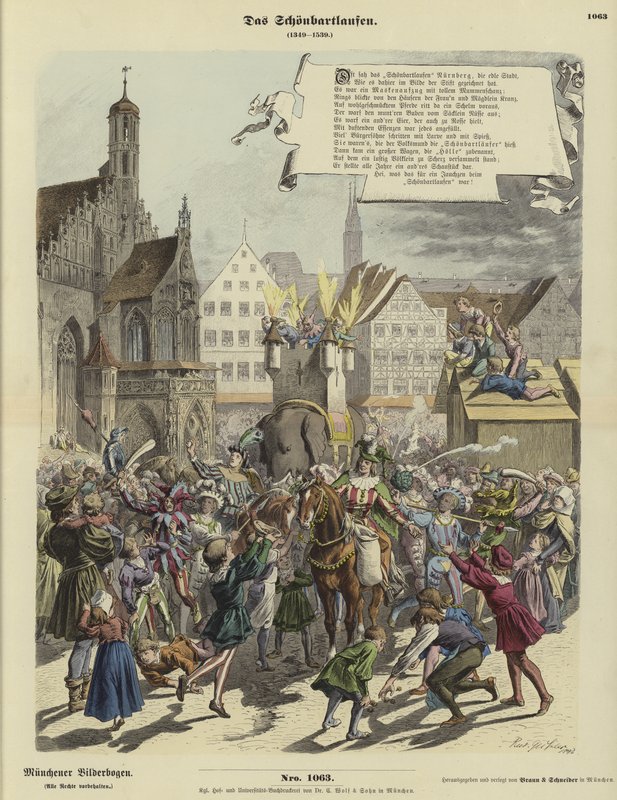 Prozession des Schönbartlaufens, Nürnberg, Deutschland, 1349-1539 von German School