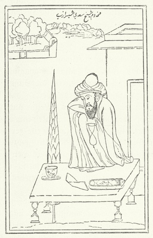 Der persische Dichter Saadi (Gravur) von German School