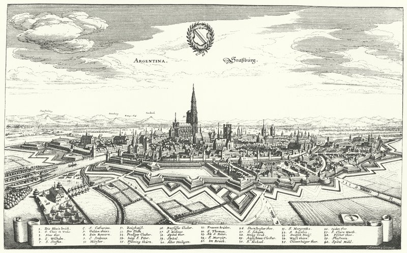 Ansicht von Straßburg (Stich) von German School