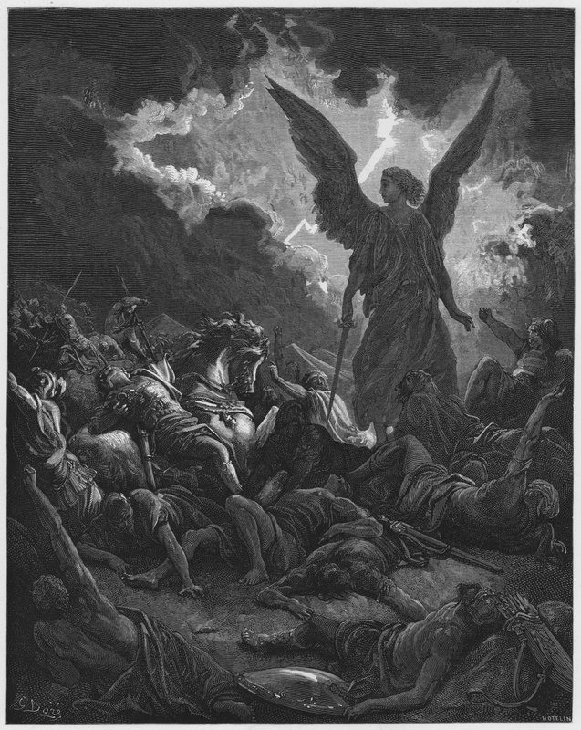 Gustave Doré Bibel: Zerstörung des Heeres von Sanherib von Gustave Dore