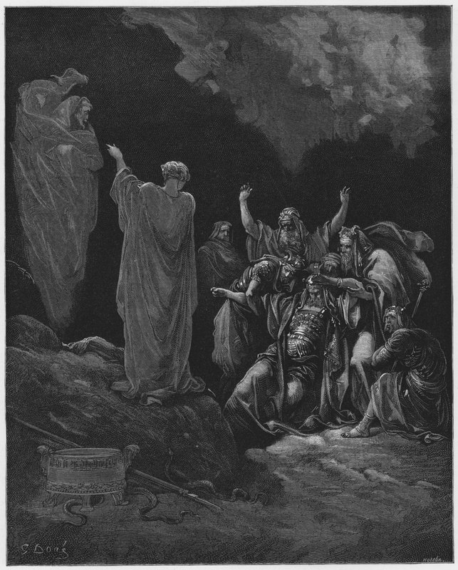 Saul und die Hexe von Endor von Gustave Dore