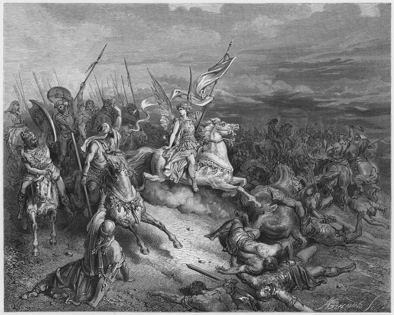 Der Engel, der gesandt wurde, um Israel zu befreien von Gustave Dore