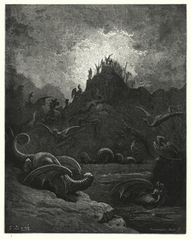 Illustration von Gustave Doré für Miltons Paradise Lost, Buch II, Zeile 628 von Gustave Dore
