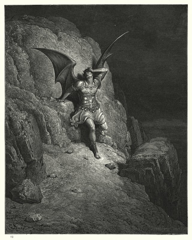 Illustration von Gustave Doré für Miltons Paradise Lost, Buch IV, Zeilen 73, 74 von Gustave Dore