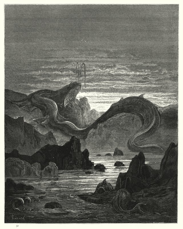 Illustration von Gustave Doré für Miltons Paradise Lost, Buch VII, Zeilen 415, 416 von Gustave Dore