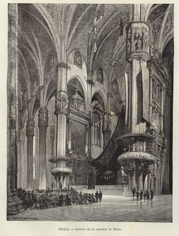 Innenraum des Mailänder Doms von Gustave Bauernfeind