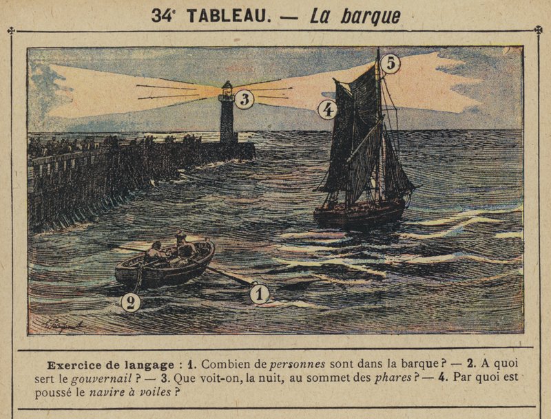 Das Boot (Farblithografie) von Gustave Fraipont