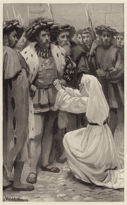 Gerechtigkeit, edelster Herzog! von Harold Copping