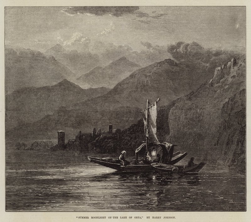 Sommermondlicht am Orta-See von Harry John Johnson