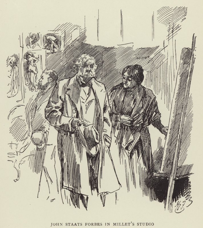 John Staats Forbes im Atelier von Millet von Harry Furniss