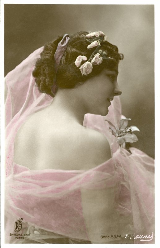 Frau mit rosa Schal von Henri (after) Manuel
