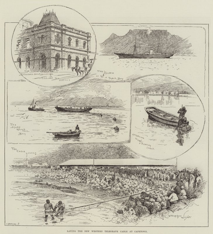 Verlegung des neuen Western Telegraphenkabels in Kapstadt von Henry Charles Seppings Wright