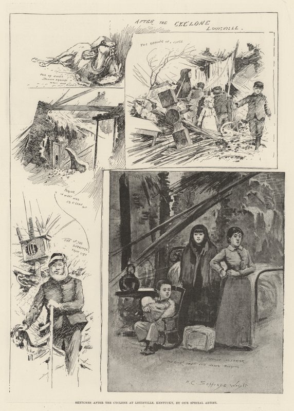 Skizzen nach dem Zyklon in Louisville, Kentucky von Henry Charles Seppings Wright