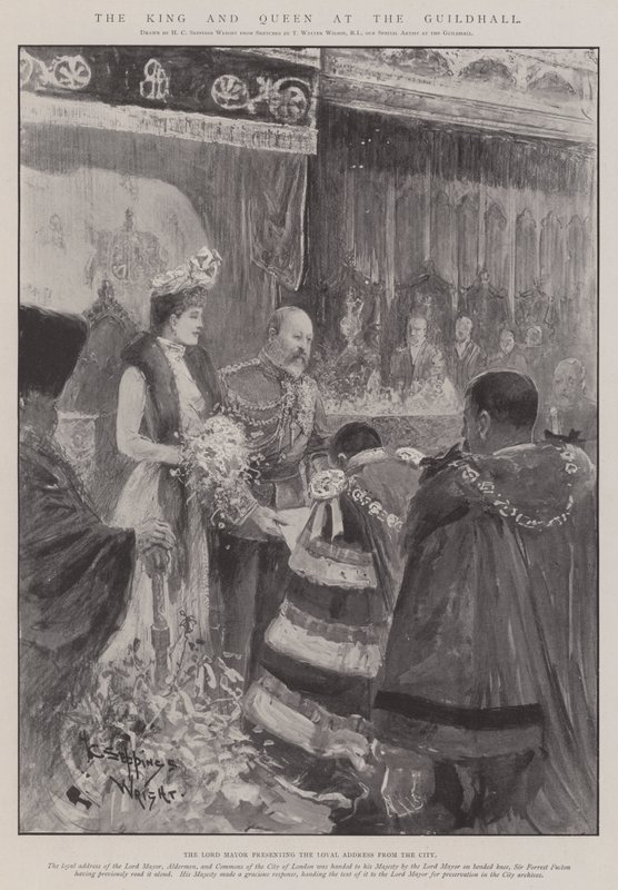 Der König und die Königin in der Guildhall von Henry Charles Seppings Wright