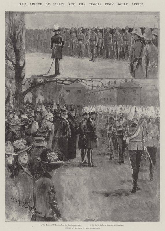Der Prinz von Wales und die Truppen aus Südafrika von Henry Charles Seppings Wright