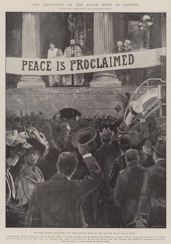 Der Empfang der Friedensnachrichten in London von Henry Charles Seppings Wright