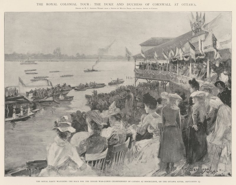 Die königliche Kolonialtour, der Herzog und die Herzogin von Cornwall in Ottawa von Henry Charles Seppings Wright