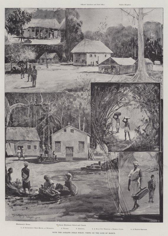 Mit der Ashanti-Feldtruppe, Ansichten auf der Marschroute von Henry Charles Seppings Wright