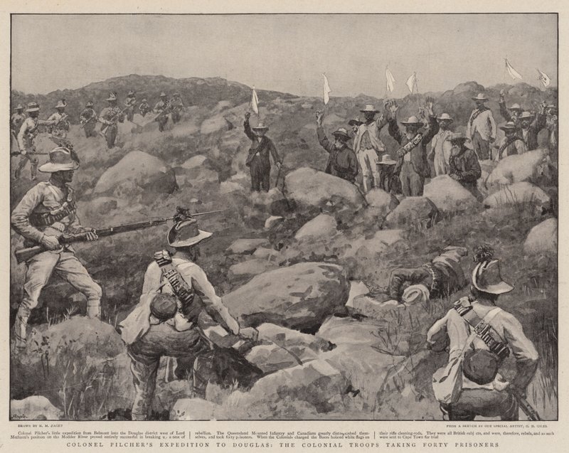 Oberst Pilchers Expedition nach Douglas, die Kolonialtruppen nehmen vierzig Gefangene von Henry Marriott Paget