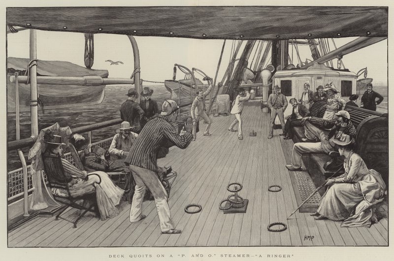 Deck-Quoits auf einem P und O Dampfer, Ein Ringer von Henry Marriott Paget