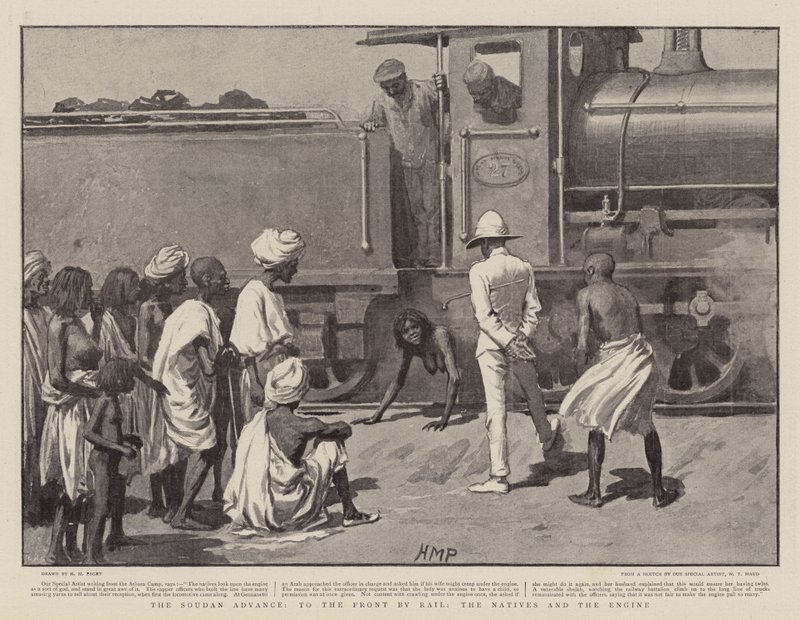 Der Sudan-Vormarsch, zur Front per Bahn, die Einheimischen und die Lokomotive von Henry Marriott Paget