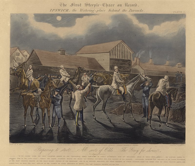 Das erste Hindernisrennen, 1839 von Henry Thomas Alken