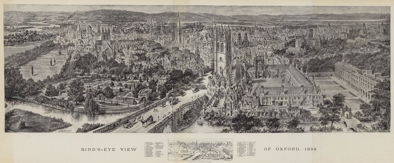 Vogelperspektive von Oxford, 1894 von Henry William Brewer
