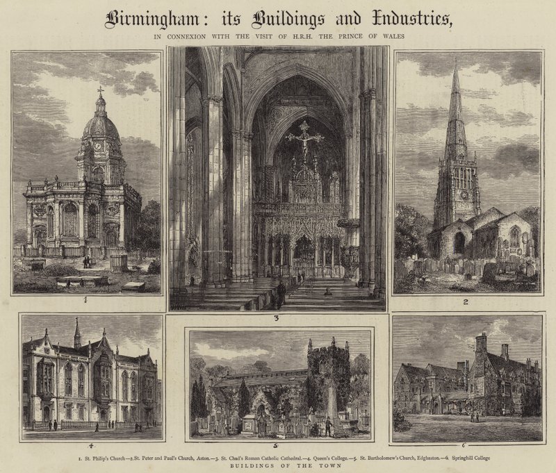 Birmingham, seine Gebäude und Industrien von Henry William Brewer
