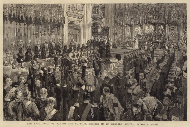 Der verstorbene Herzog von Albany, der Trauergottesdienst in der St. George