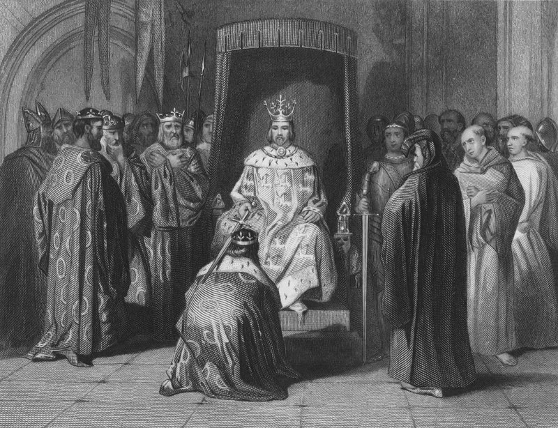 König Richard II. schlägt die Könige von Irland zum Ritter von Henry after Warren