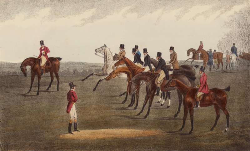 Der Start, Grand Leicester Steeple-Chase von Henry Thomas (after) Alken