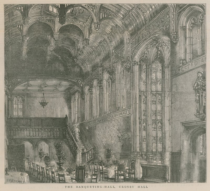 Der Bankettsaal, Crosby Hall, London von Henry William Brewer