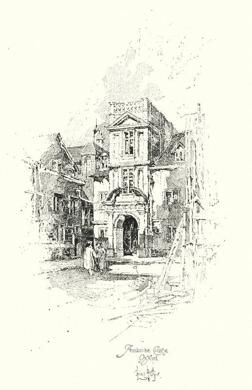 Pembroke College, Oxford (Lithografie) von Herbert (after) Railton