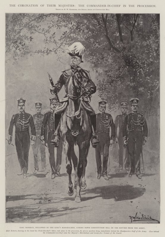 Die Krönung Ihrer Majestäten, der Oberbefehlshaber in der Prozession von Hermanus Willem Koekkoek