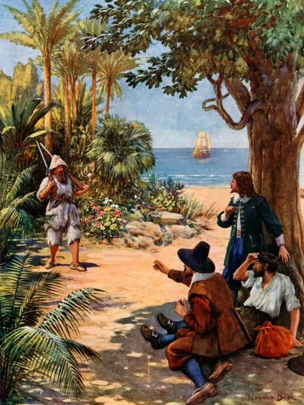 Illustration für Robinson Crusoe von Howard Davie