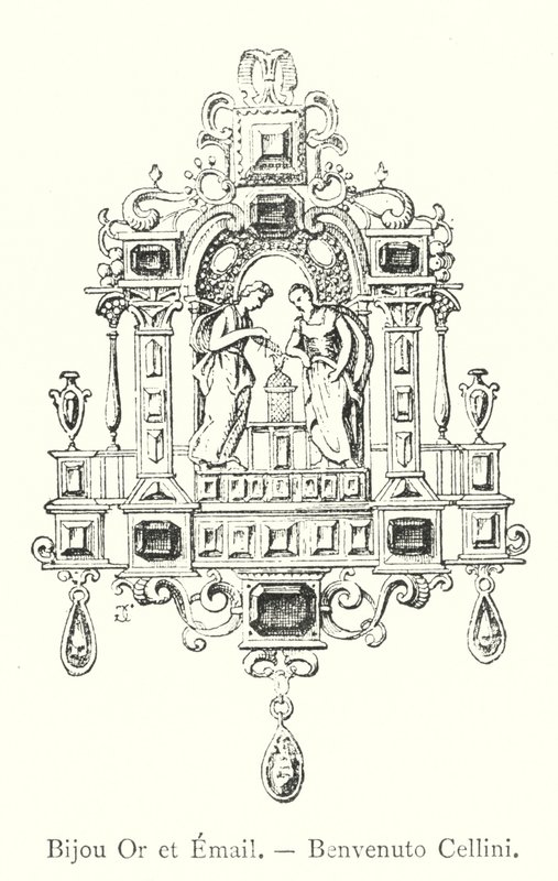 Schmuckstück aus Gold und Email, Benvenuto Cellini von Italian School
