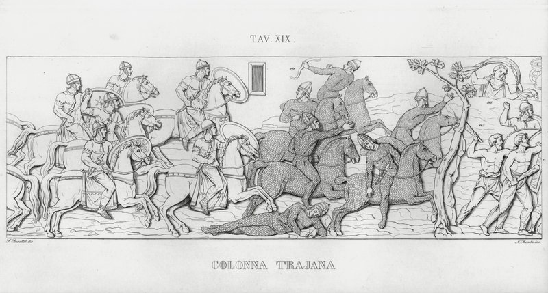 La Colonna Trajana, Trajanssäule (Gravur) von Italian School