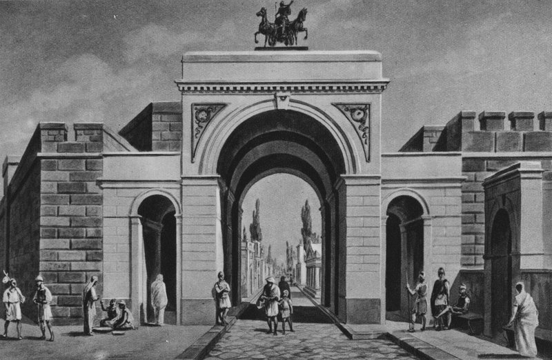 Pompeji: Porta Ercolana von Italian School