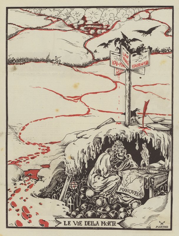 Die Wege des Todes (Farblithografie) von Italian School
