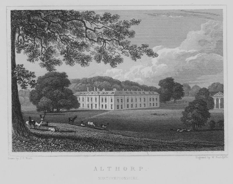 Althorp, Northamptonshire (Gravur) von John Preston Neale