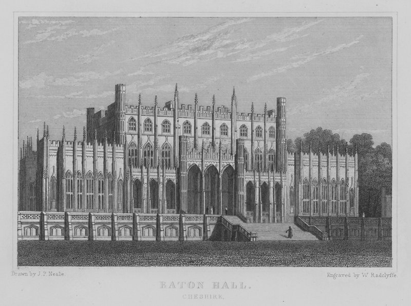 Eaton Hall, Cheshire (Gravur) von John Preston Neale