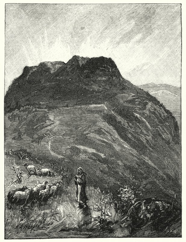 Der traditionelle Berg der Seligpreisungen (Lithografie) von James (after) Clark