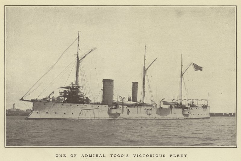Eines der siegreichen Schiffe von Admiral Togo von Japanese Photographer