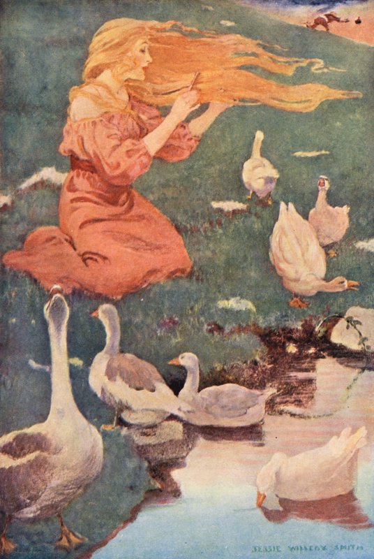 Die Gänsemagd (Farblithografie) von Jessie Willcox Smith